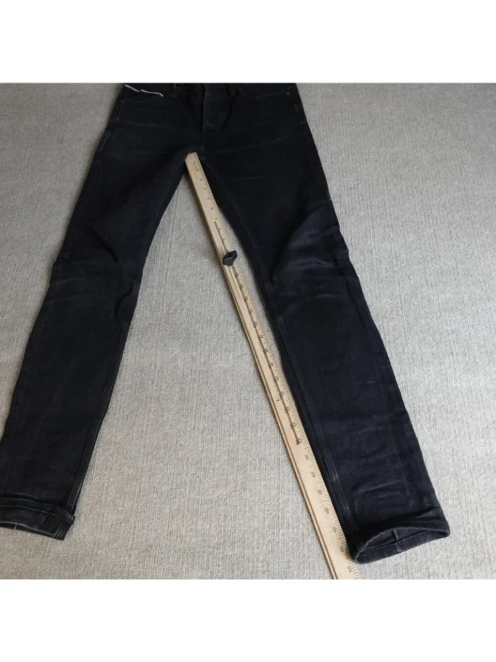 NEUW Mens Jeans 29 x 31 Black Iggy Skinny Selvedge Denim Red Line